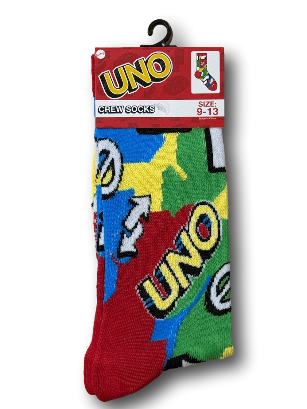 3/$20 UNO Card Game Funny Novelty Crew Socks - NWT